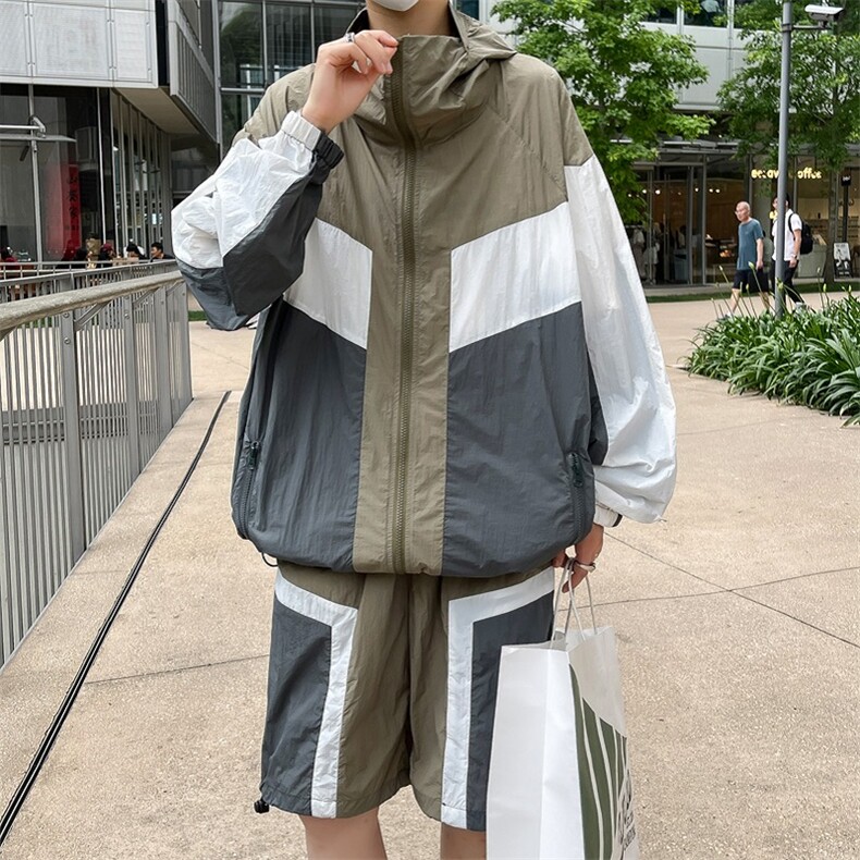 夏季连帽夹克衫防晒服套装运动风时尚防晒衣男XZ514-2-1612-P98,男装防晒衣,星座514-2(原B239)