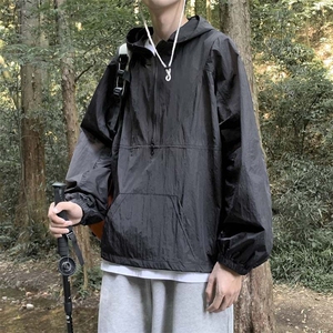 连帽半拉链防晒衣男夏季薄款防紫外线套头运动登山服CF405 P36图片