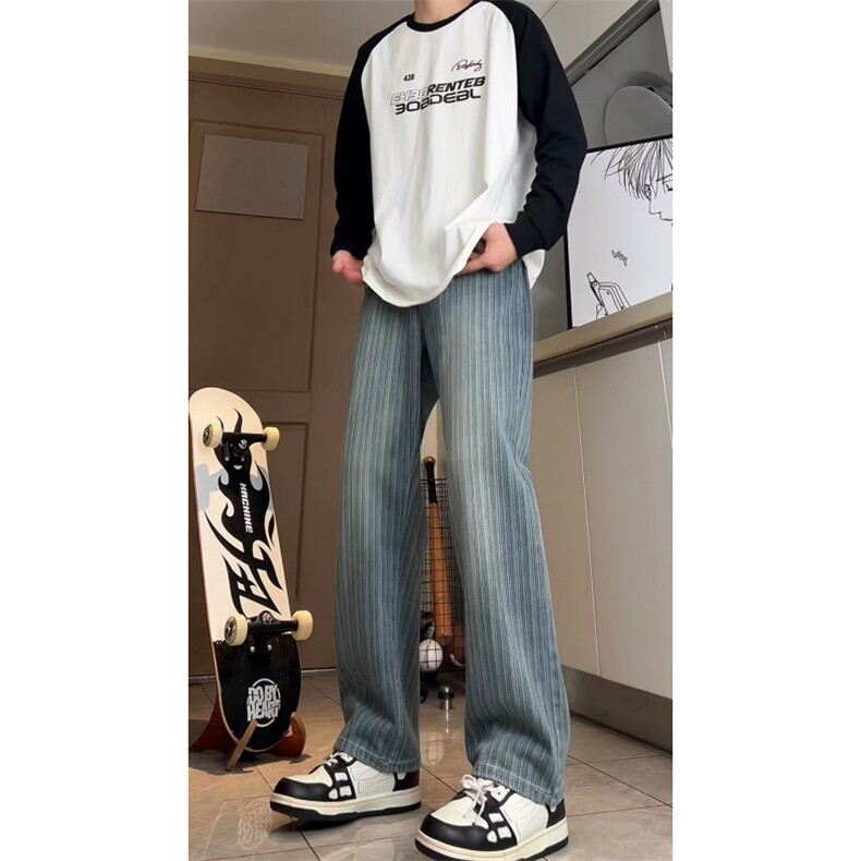 A178秋冬季新款美式休闲牛仔裤男直筒宽松9313P52限价68,男装牛仔裤,电商A178