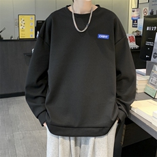 春季潮牌华夫格圆领卫衣男贴标克莱因蓝百搭宽松外套W2937-P28，男装卫衣，星座512-2
