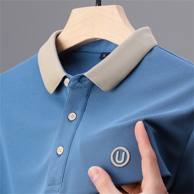 夏季短袖体恤男翻领休闲Polo衫薄款中年高端时尚半袖男装潮，男装Polo衫，电商B212（原钱塘6029）