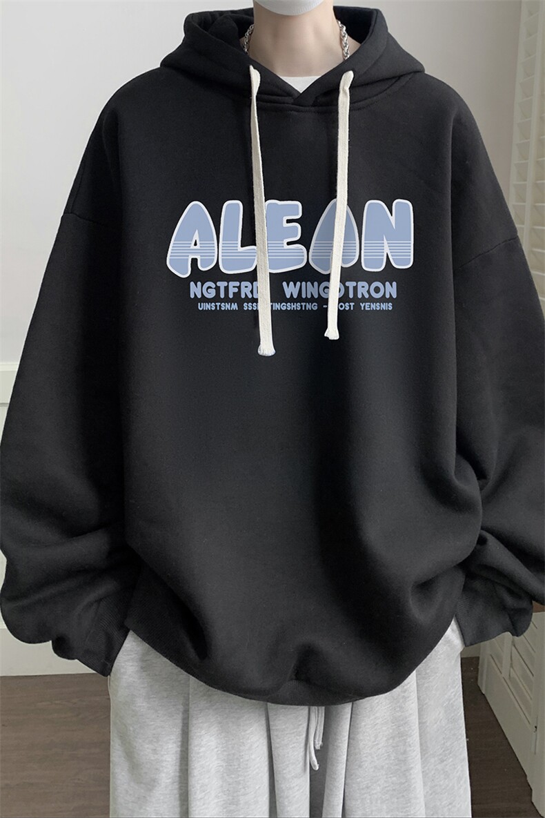 连帽卫衣男大码运动服帽衫外套WY2291-P35加绒款-P40,男装卫衣,电商A040