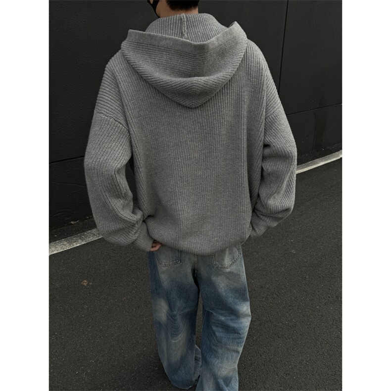 1303B-M3018-P5588cleanfit北极绒半拉链连帽毛衣现货,男装针织衫/毛衣,星座1303B