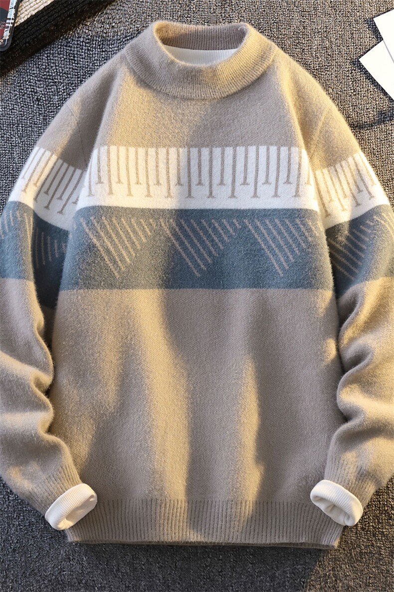 2025【新品】秋冬季圆领毛衣男士针织打底衫潮流-M5137-P35,男装T恤,星座1105