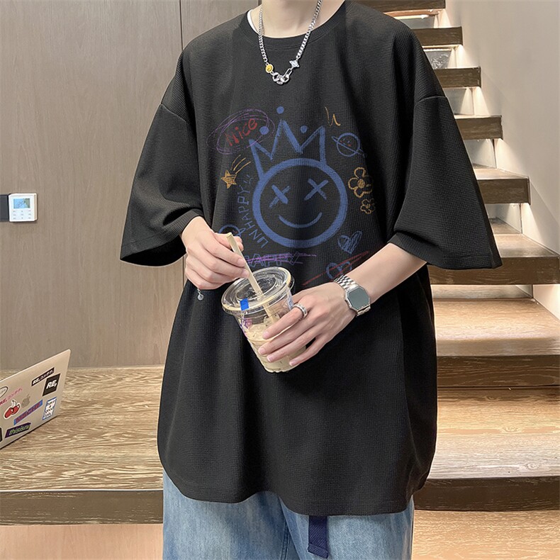 华夫格t恤男短袖男大码五分袖酒店风HT73180-P22,男装T恤,电商A040