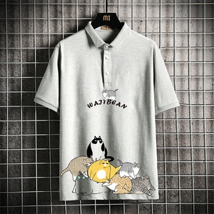 PL57155-P35 翻领短袖polo衫男大码胖子半袖t恤男有领保罗衫图片