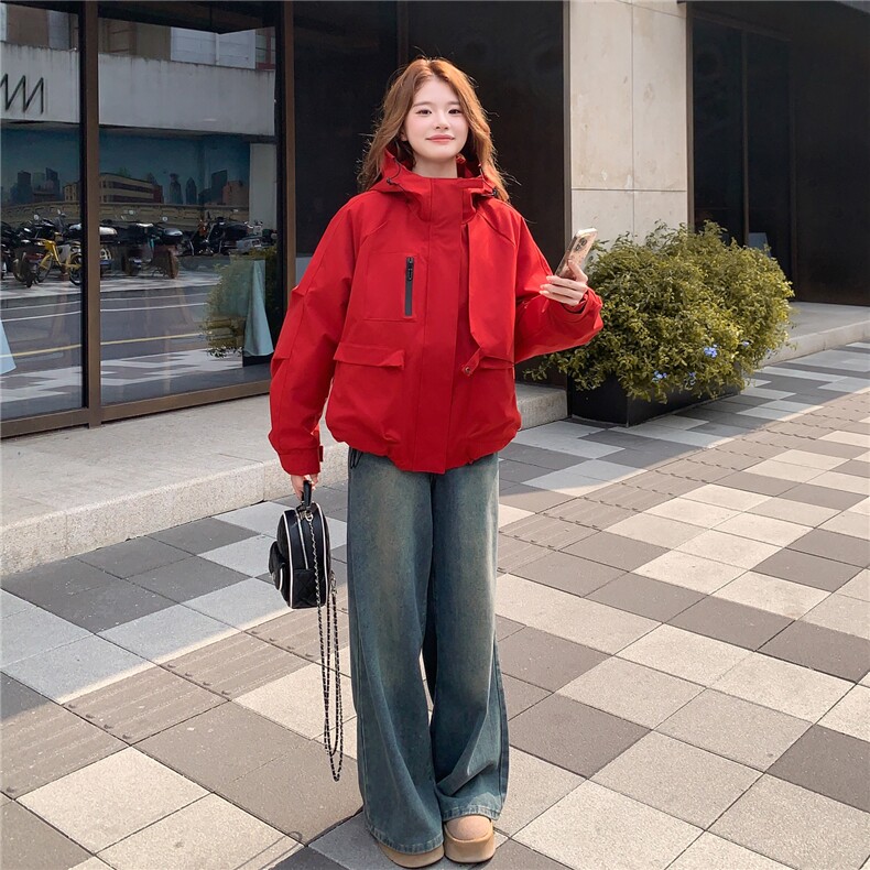 短款超声波夹棉加厚冲锋衣P195K298,女装派克服,2C210