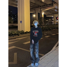 23蜘蛛印花长袖T恤男打底衫，男装T恤，星座310A-4