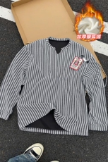 450g重磅雪尼尔鱼骨纹港风潮流银狐绒T恤男T24536J加绒-特P30控58，男装T恤，电商A001-1