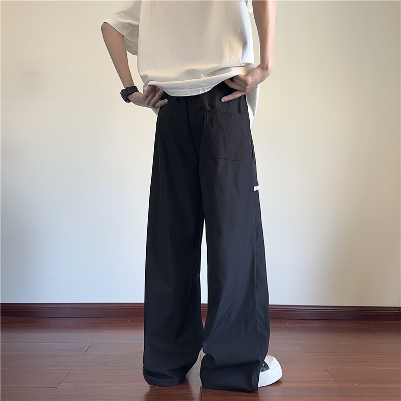 抖音品质大口袋字母印花速干宽松冰丝裤B315-K25703-特P35控68,男装休闲裤,电商B315