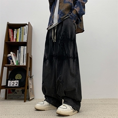 2024春季高街ins潮牌宽松长裤新款水洗扎染牛仔裤现货K7687-P49，男装牛仔裤，星座512-3