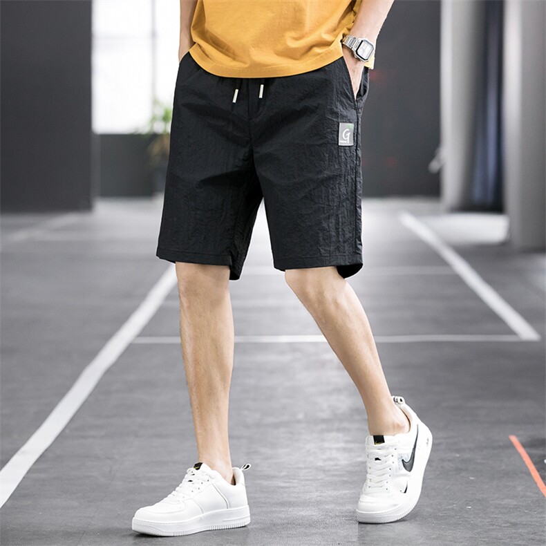 冰丝短裤男ins超火宽松休闲5分中裤夏季薄款潮流五分裤子Z106-P30,男装休闲裤,星座509