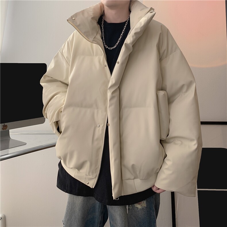 得物品质冬季纯色宽松面包服情侣保暖立领男女款棉衣外套特P80,男装棉衣,星座215-2（原311A-2）