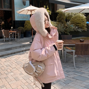 新款 粉色毛领派克棉服 2C122-7100-P205-K308图片