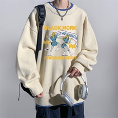 控78假两件毛衣男大码加绒针织衫男毛线衣M80304-P55加绒P70，男装针织衫/毛衣，电商A040