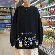 ！秋季打底衫男卫衣男潮流圆领纯棉长袖T恤男CX293-P25,男装T恤,电商B371
