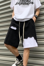 8XL-M特大码短裤男夏季新款大码vibe破洞拼接高街短裤DK1518P50，男装休闲裤，电商D206-1