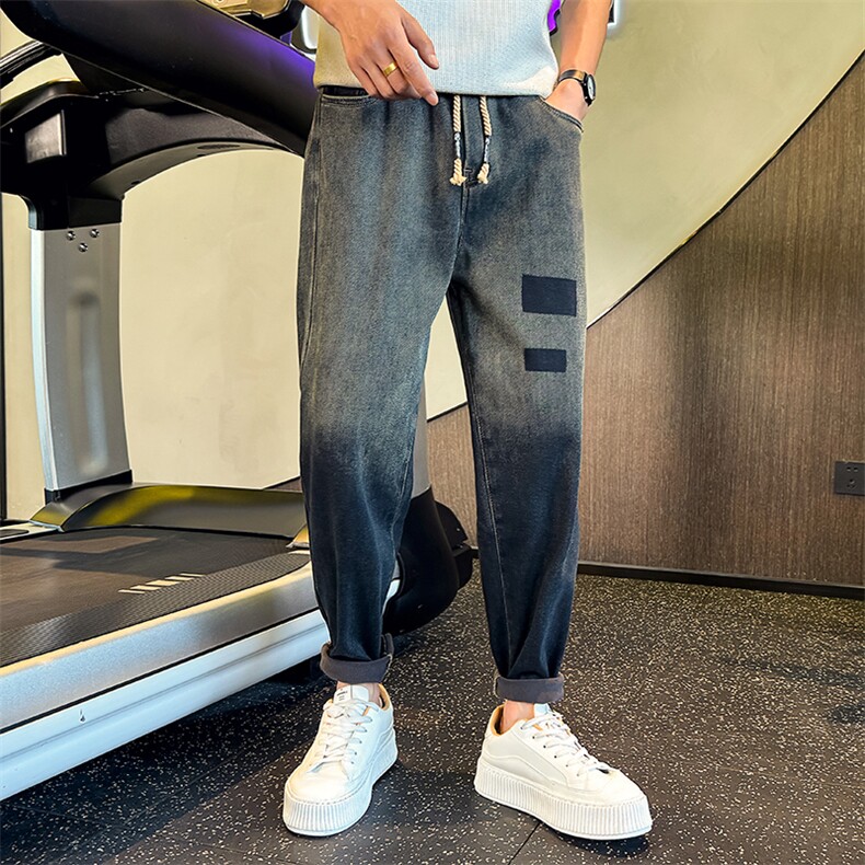 牛仔长裤男2025秋冬加绒加厚款潮牌休闲直筒裤A313-1-5542-P95，男装卫衣，电商A313-1