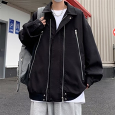 冷淡系高级感外套男拉链设计感潮牌宽松休闲工装飞行夹克J661/65，男装夹克，星座506