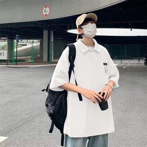 夏季流行青年男生短袖POLO衫衬衣休闲宽松舒适吸汗上衣图片