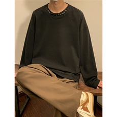 中性款秋季新款德克绒圆领长袖卫衣宽松打底衫A316-1-Y94P40控58，男装T恤，星座906（原电商a316-1）