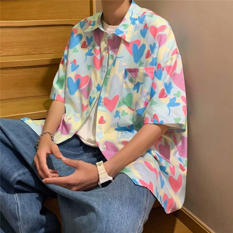 夏季短袖衬衫夏威夷碎花衬衫宽松休闲DS39P32,男装衬衫,星座1116-2