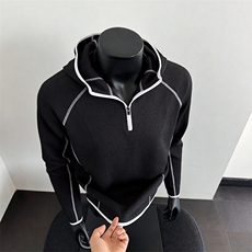 华夫格哈苏线半拉链卫衣外套运动健身长袖T恤户外速干骑行服，男装T恤，电商C307