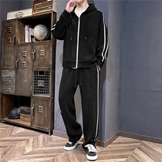 秋季超大码M-8XL高品质休闲运动开衫连帽卫衣套装大码元，男装休闲套装，星座209