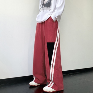 美式复古街舞运动裤男垂感休闲阔腿裤拖地裤子 XZ514-2-K1558-P63图片