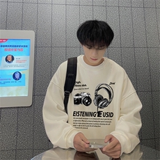 特P25控48秋冬新款男士圆领卫衣宽松休闲日常百搭上衣WQ2464，男装卫衣，电商B370
