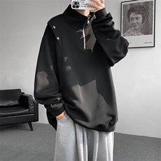 8XL-M星星铆钉半拉链卫衣大码重磅痞帅高街小众立领外套WY5109P58，男装卫衣，电商B238