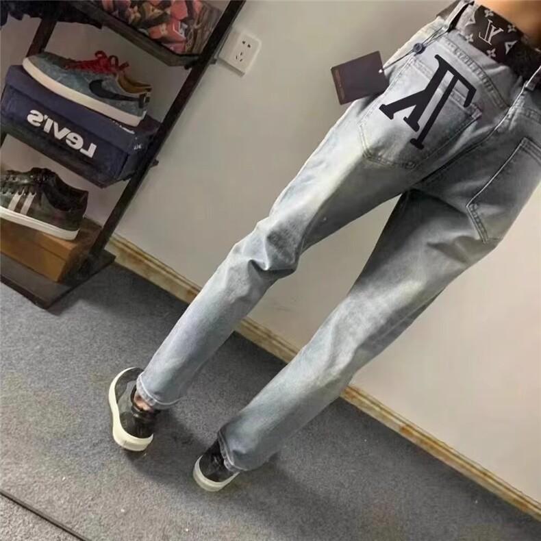 1506-1/KT10461/P45男新款中高腰漫画腿显瘦复古喇叭裤百搭时尚图片