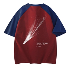 酒红拼藏青袖
