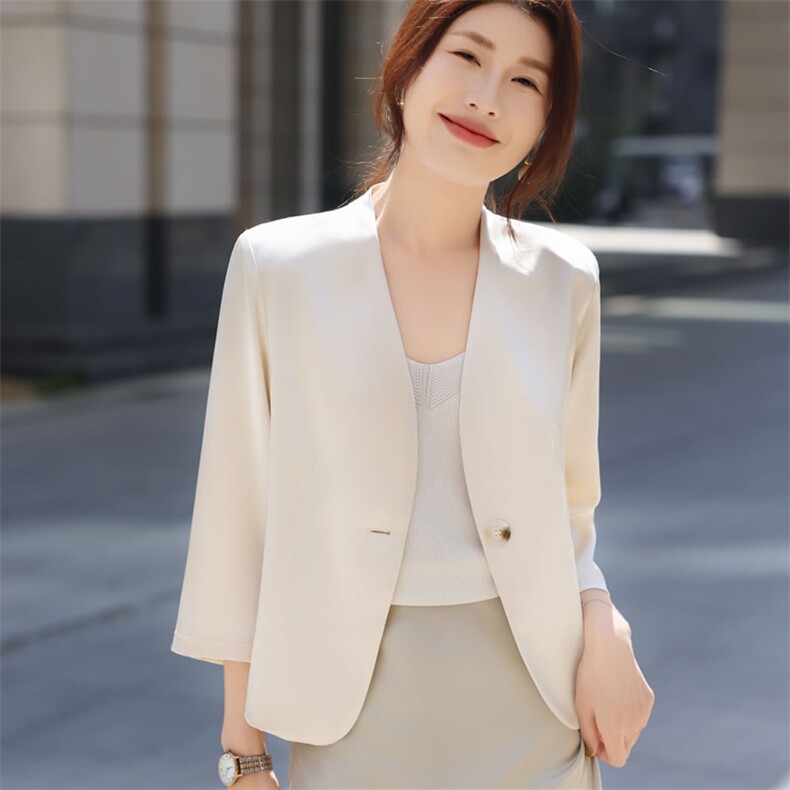 气质优雅简约百搭通勤女士小西装外套,女装西装,阿吉丽克