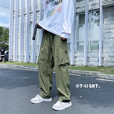 秋冬新款青少年男宽松束脚机能风潮流口袋工装裤AW023P45限68，男装休闲裤，电商A089-1
