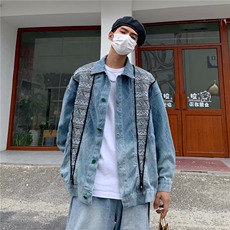 美式水洗复古设计感牛仔外套男春秋季高街痞帅高级感夹克外套，男装夹克，星座716-3