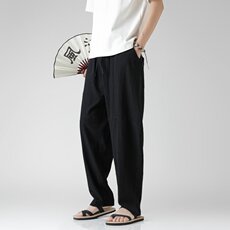 2025夏季风棉麻休闲裤汉服宽松A057-K381-P45（第二套图），男装民族服装，电商A057B