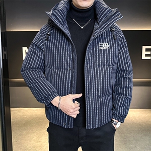 90白鸭绒免洗条纹皮羽绒服男加厚外套C317-Y829-P315图片