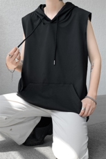 M-8XL特大码冰丝速干连帽背心男篮球运动无袖健身服坎肩TDX315P35，男装背心/马甲，电商D206-1