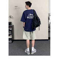REEZ店主穿搭水洗伐木牛仔短裤男夏季宽松阔腿直筒短裤ND1105，男装牛仔裤，星座1116A（原606A-3）