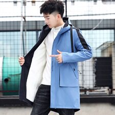 男士外套秋冬季2021新款韩版加绒加厚夹克男中长款风衣HS2117，男装夹克，星座509