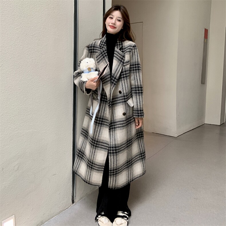 xian货冬款格子双面呢大衣B109-921-265-398,女装羊绒大衣,2B109