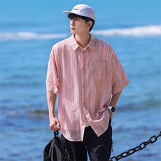 特P30无差价新款夏季潮流时尚衬衫-HC2190日系相机风，男装衬衫，电商A003