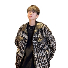 ！抖音直播小香风拼接夹克衫外套XH27-P100，男装夹克，电商B367
