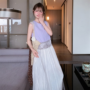 设计感拼接无袖连衣裙女2025夏季新款韩系甜美宽松小个子背心裙潮图片