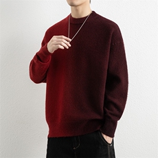 25656-特P58秋季时尚圆领毛衣外套男针织衫渐变色宽松打底衫，男装T恤，电商D310B