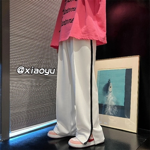 XZ616 秋季新款百搭开叉拖地休闲长裤 TY379 P45控58图片