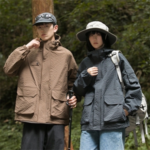 港风连帽冲锋衣情侣外套防风防水夹克男XY-JK2386-P110图片