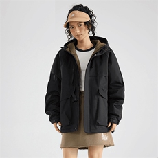 现货5W件冬季三防美式boxy解构连帽雪山冲锋衣棉衣男女棉服厚外套，男装夹克，电商A443