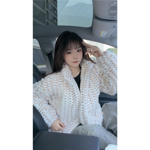 冬季男士棉服兔毛条纹绒虎皮纹宽松加绒加厚外套棉衣特p95图片